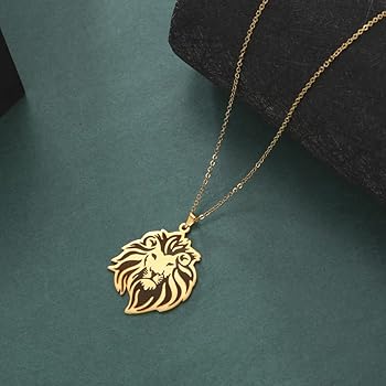 ヴィンテージ ゴールド ライオン キング ネックレス ジルコニア ペンダント Amazon | kkjoy ライオンネックレス メンズ/レディース